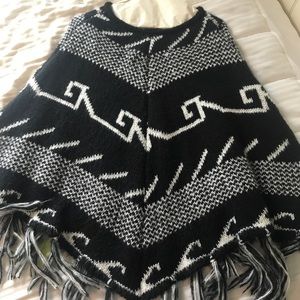 White and Black poncho